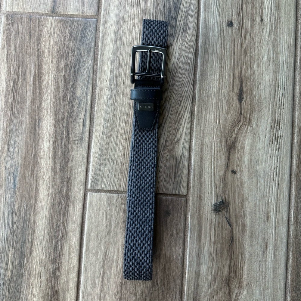 Nike Black Woven Elastic Belt with Gunmetal Buckle